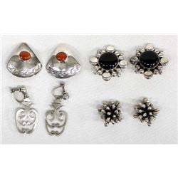 4 Pairs of Sterling Clip-On & Screwback Earrings