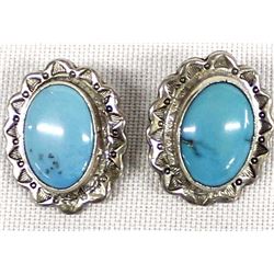 Navajo Sterling Turquoise Earrings