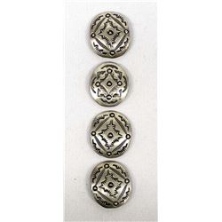 4 Navajo Sterling Silver Conchos