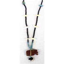 Turquoise Nugget, Shell Heishi, Pendant Necklace