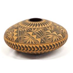 Acoma Carved Pottery Pillow Pot by