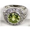 Image 2 : Sterling Silver Peridot Earrings and Ring, Size 8