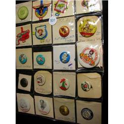 group of 20 early advertising lapel pin