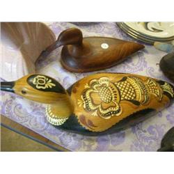 pair signed duck decoy