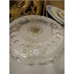 Pressed glass pedistal cake platter