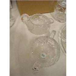 cut glass creamer and surgar