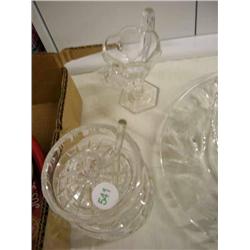Crystal mustard dish and trophy dish