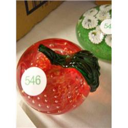 Lenox glass apple paperweight
