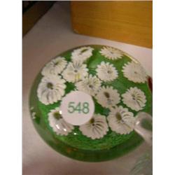 Italian glass paperweight with daiseys