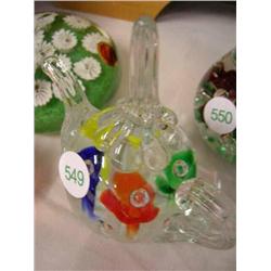 glass teapot paperweight signed