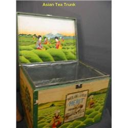 Hand painted Japanese tea shipping ches