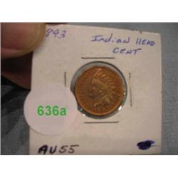 1893 Indian head cent au55