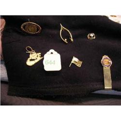 group charms, dianond pins, tie clip 