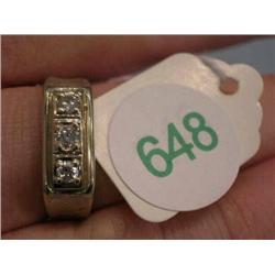 14k ring 3 diamonds size 9