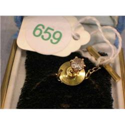14k tie tack with 1/2ct diamond