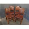 Image 1 : 4 leather & oak chairs 