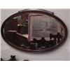 Image 1 : wood framed oval mirror