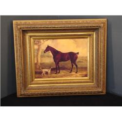 Framed Art Horse & Dog