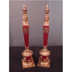 Pair of Grecian style lamps