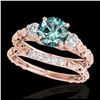 Image 1 : 1.60 ctw H-SI/I Diamond Solitaire Halo Ring 10K Rose Gold