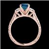 Image 2 : 1.60 ctw H-SI/I Diamond Solitaire Halo Ring 10K Rose Gold