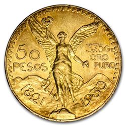 1930 Mexico Gold 50 Pesos AU