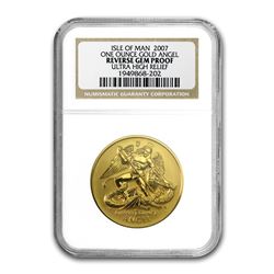 2007 Isle of Man 1 oz Reverse Proof Gold Angel UHR Gem NGC