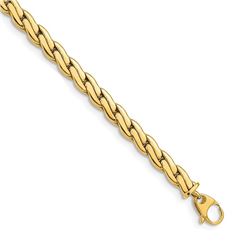 14k Yellow Gold 5.85 mm Link Half Round Curb Bracelet - 7.5 in.