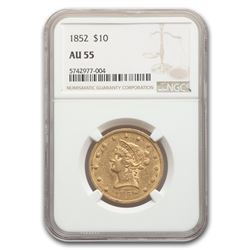 1852 $10 Liberty Gold Eagle AU-55 NGC