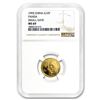 Image 1 : 1995 China 1/10 oz Gold Panda Small Date MS-69 NGC