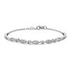 Image 1 : 14k White Gold .98 ct Diamond Shapes Bangle Bracelet - 7 in.
