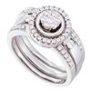 Image 1 : 14kt White Gold Round Diamond Milgrain Wrap Ring Guard Enhancer 1.00 Cttw