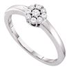Image 1 : 10kt Yellow Gold Mens Round Pave-set Diamond Square Cluster Ring 1/4 Cttw