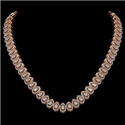 81.64 ctw Morganite & Diamond Halo Necklace 10K Yellow Gold