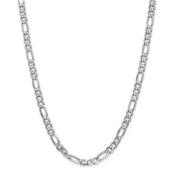 14k White Gold 6.0 mm Flat Figaro Chain - 22 in.