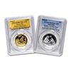Image 1 : 2016 2-Pc 1 oz Gold & Silver High Relief Monkey Set PR-70 PCGS