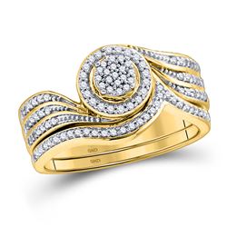 10kt Yellow Gold Round Diamond Bezel Set Stackable Band Ring 1/5 Cttw