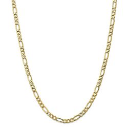 10k Yellow Gold 5.75 mm Semi-Solid Figaro Chain - 26 in.