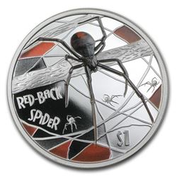 2006 Tuvalu 1 oz Silver Red-Back Spider Proof