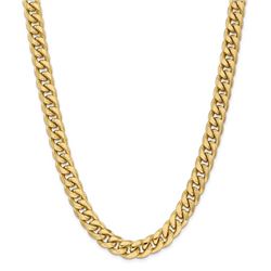 14k Yellow Gold 11 mm Semi-Solid Miami Cuban Chain - 30 in.