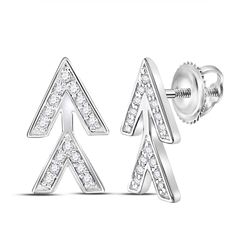 10kt White Gold Brown Diamond Heart Dangle Earrings 5/8 Cttw