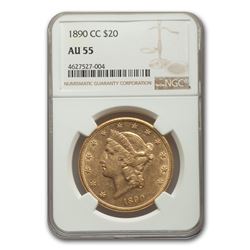 1890-CC $20 Liberty Gold Double Eagle AU-55 NGC