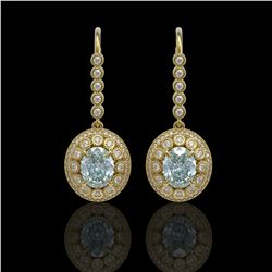 20.59 ctw Sapphire & Diamond Halo Earrings 10K Rose Gold