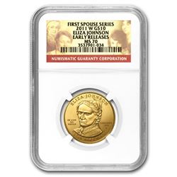 2011-W 1/2 oz Gold Eliza Johnson MS-70 NGC