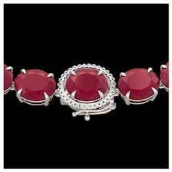 7.18 ctw Ruby & Diamond Necklace 14K Yellow Gold