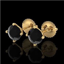 0.75 ctw Fancy Black Diamond Ring 18K Yellow Gold