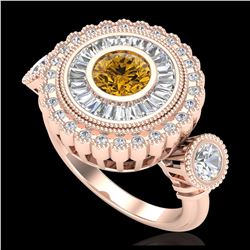 3 ctw Yellow Sapphire & Diamond Necklace 14K Rose Gold