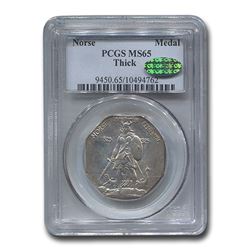 1925 Norse-American Centennial Medal MS-65 PCGS CAC (Thick)