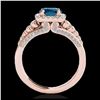 Image 2 : 1.70 ctw SI Fancy Blue Diamond Solitaire Halo Ring 10K White Gold