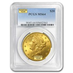 $20 Liberty Gold Double Eagle MS-64 PCGS (Random)